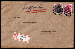 A6793) DR Infla Germania R-Brief V. Berlin 15.12.20 N. Königsberg M. Mi.91II Und 145 Mehrfach Gepr. - Lettres & Documents