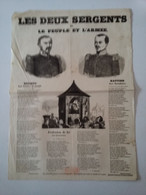 Affiche  Feuille Volante " Les Deux Sergents Ou Le Peuple Et L'Armée "  Boichot Rattier 2è République 1848 / 1849 - Posters