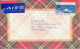 New Zealand Cover Sent To Denmark 25-5-2000 Single Franked (the Cover Is Bended) - Covers & Documents