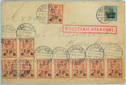 94171 -  POLAND - POSTAL HISTORY -  Michel  9b Blocks On COVER! Superb Franking! - Lettres & Documents