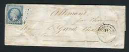 Rare Lettre De Vailly Sur Aisne Pour Allemand ( 1854 ) Avec Un N° 10 - 25 Centimes Présidence - 1852 Louis-Napoleon