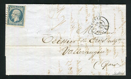 Rare Lettre D'Annonay Pour Valleraugue ( 1853 ) Avec Un N° 10 - 25 Centimes Présidence - 1852 Louis-Napoleon