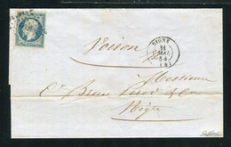 Rare Lettre De Digne Pour Voiron ( 1854 ) Avec Un N° 10 - 25 Centimes Présidence - 1852 Louis-Napoleon