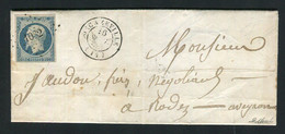 Rare Lettre De Decazeville Pour Rodez ( 1853 ) Avec Un N° 10 - 25 Centimes Présidence - 1852 Louis-Napoleon