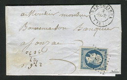 Rare Lettre De Barbezieux Pour Jonzac ( 1853 ) Avec Un N° 10 - 25 Centimes Présidence - 1852 Louis-Napoleon