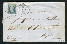 Rare Lettre De Chaudesaigues Pour Clermont Ferrand ( 1853 ) Avec Un N° 10 - 25 Centimes Présidence - 1852 Louis-Napoleon