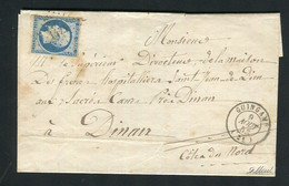 Rare Lettre De Guingamp Pour Dinan ( 1853 ) Avec Un N° 10 - 25 Centimes Présidence - 1852 Louis-Napoleon