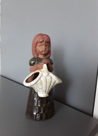 Old Vintage Scandinavian Sweden Studio Art Handmade Ceramic Folk Girl Figurine Figural Vase - Autres & Non Classés