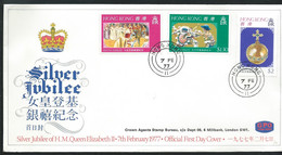 Hong Kong  FDC Silver Jubilee  Queen Elisabeth 7/02/1977  -   LL18307 - Briefe U. Dokumente