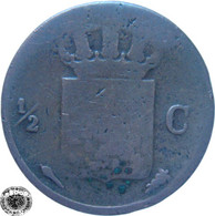 LaZooRo: Netherlands 1/2 Cent 1818/26 G - 1815-1840 : Willem I