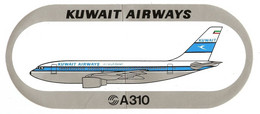 AUTOCOLLANT ADHÉSIF STICKER AVIATION AVION COMPAGNIE KOWEIT KUWAIT AIRWAYS AIRBUS A310 - 9 X 21 Cm - Autocollants