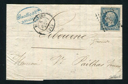 Rare Lettre De Besançon Pour Libourne ( 1853 ) Avec Un N° 10 - 25 Centimes Présidence - 1852 Louis-Napoleon