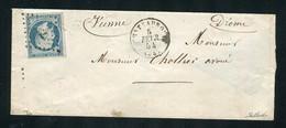 Rare Lettre De Châteauroux Pour Vienne ( 1854 ) Avec Un N° 10 - 1852 Louis-Napoleon
