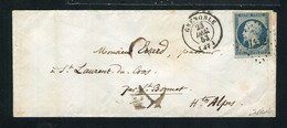 Rare Lettre De Grenoble Pour St Laurent Du Cros ( 1853 ) Avec Un N° 10 - 1852 Louis-Napoleon