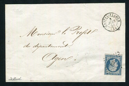 Rare Lettre De Castel-Jaloux Pour Agen ( 1853 ) Avec Un N° 10 - 1852 Louis-Napoleon