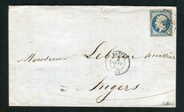 Rare Lettre De Nantes Pour Angers ( 1854 ) Avec Un N° 10 - 1852 Louis-Napoleon