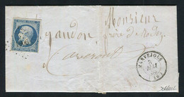 Rare Lettre De Marvéjols Pour Rodez ( 1853 ) Avec Un N° 10 - 1852 Louis-Napoleon