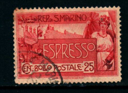 20827) SAN MARINO-25 C. Monte Titano - ESPRESSI - 25 Aprile 1907 Serie In Dettaglio-SERIE COMPLETA USATA- - Used Stamps