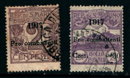 20831) SAN MARINO-Stemma Di San Marino, Soprastampato - 15 Marzo 1918 -SERIE COMPLETA USATA - Neufs