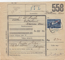 COLIS POSTAUX. BELGIQUE. TIMBRE 1938 SURTAXE 10/5,50. EDEGEN POUR BEVEREN - Andere & Zonder Classificatie