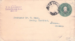 USA - STATIONARY ENVELOPE 1c TUFTS COLLEGE, MASS > MÜNCHEN  Sc #U379 / AS237 - 1901-20