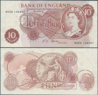 BANKNOTE 1960 -70 United Kingdom - Great Britain-ENGLAND,Elizabeth II ,10 Shillings - 10 Schillings