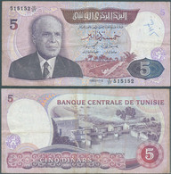 BANKNOTE 1983 TUNISIE - TUNISIA - TÚNEZ - 5 Dinars , Used - Tunesien