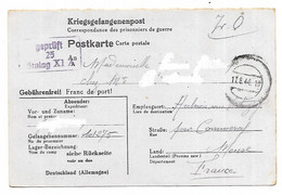 N°2) CP CORRESPONDANCE DES PRISONNIERS DE GUERRE, DESTINATAIRE A AULNOIS SOUS VERTUZEY, MEUSE, CAMP, STALAG XI, 1944 WW2 - Guerra 1939-45