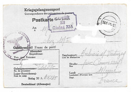 CORRESPONDANCE DES PRISONNIERS GUERRE, DESTINATAIRE A AULNOIS SOUS VERTUZEY, MEUSE, CAMP, STALAG XI, TAMPON ALLEMAND WW2 - Guerra 1939-45