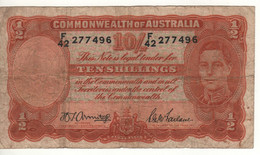 AUSTRALIA  10 Shillings  P25b    King George VI   ( ND 1939-52   Sign. Armitage & McFarlane ) - 1938-52