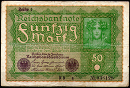 Deutsches Reich,1919,P.66 Reihe I, 50 Mark,as Scan - 50 Mark