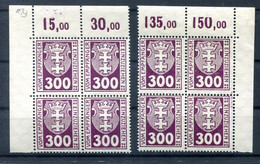 Danzig PORTO 17 ECKRANDVIERERBLOCK ** POSTFRISCH (H8891 - Impuestos