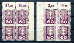 Danzig PORTO 4 ECKRANDVIERERBLOCK ** POSTFRISCH (H8901 - Postage Due