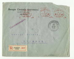 Lettre Recommandée Avec Affr. 2x1Fr./B109 + 60c./B100 Obl. Sc ANTWERPEN 30-XII-1925 Vers Lucerne (CH) - 16286 - Autres & Non Classés