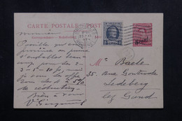 BELGIQUE - Entier Postal Surchargé + Complément De Bruxelles Pour Gand - L 72221 - Bootkaarten