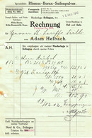 Solingen 1912 Deko Rechnung " Adam Helbach Rhenus-Borax-Seifenpulver " - Droguerie & Parfumerie