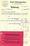 Solingen 1909 Deko Rechnung " Carl Theegarten Dampf-Seifen-Fabrik " - Lebensmittel