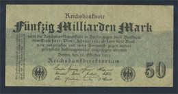 Deutsches Reich Rosenbg: 122a, Grün, Ohne Firmenzeichen, Ohne Kontrollnummer Gebraucht (III) 1923 50 Milliard (8981289 - 50 Milliarden Mark