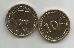 10 Shillings 2002. UNC - Somalie