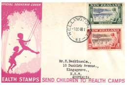(Q 19) New Zealand Cover - Posted To Australia (1948) Health Stamps - Storia Postale