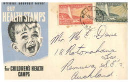 (Q 19) New Zealand Cover - Posted To Auckland (1951) Health Stamps - Storia Postale