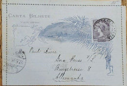 A) 1895, BRAZIL, POSTAL STATIONARY, SHIPPED TO GERMANY - Covers & Documents