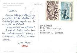 SAINT PIERRE ET MIQUELON - COURRIER Voyagé En 1958 - AFFRANCHISSEMENT TIMBRES N°337 & 355. - Autres & Non Classés