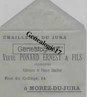 39 0685 MOREZ DU JURA 1908 Emaillerie Manufacture De Plaques Emmaillees Sur Fer VEUVE PONARD ERNEST Rue Du College - Other & Unclassified