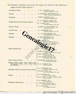 96 0917 ANGLETERRE ENGLAND LONDRES LONDON 1935  THE WINE AND SPIRIT ASSOCIATION Mr BODLE MACKENZIE CLEMOW COCKBURN TODD - Verenigd-Koninkrijk