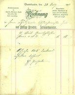Thannhausen Bayern 1903 (!!) Deko Rechnung /Kopf " Philipp Prestele Steinmetzmeister Marmor Sandstein Syenit Pp" - Transportmiddelen