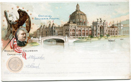 ETATS-UNIS ENTIER POSTAL NEUF AVEC ILLUSTRATION OFFICIAL SOUVENIR POSTAL WORLDS COLUMBIAN EXPOSITION - ...-1900