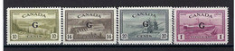 ⭐ Canada - Service - YT N° 16 à 19 * - Neuf Avec Charnière - 1950 / 1952 ⭐ - Overprinted