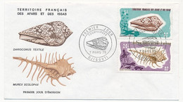 AFARS Et ISSAS - 2 Enveloppes FDC - 4 Val. Coquillages - Djibouti - 7 Mars 1975 - Brieven En Documenten