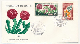 COTE Fse Des SOMALIS - 2 Env. FDC - Fleurs - Djibouti - 18 Mars 1966 - Briefe U. Dokumente